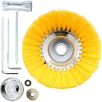 200mm x 25.4mm Nylon Brush Head for Brushcutter, Universal Round Weeding Brush Kit Easy to Install and Efficient Weeding