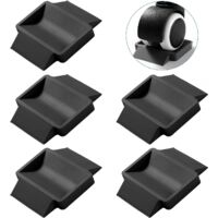 5 Pack Rubber Cups Foot Pads Floor Protectors Coasters for Moving Wheels Black