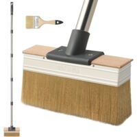 Flat Brush with Long Handle (150 cm), Spalter, Wide Paint Brushes with Thick Bristles, Outdoor Wood Stain Terrace Brush, Wood Saturating Brush, Apply Oil and Dye