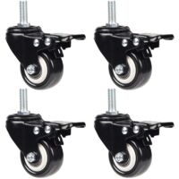 4 Roulettes Pivotantes 50mm Roulettes pour Meubles en Transport Roulettes, 50 kg par roulette, Vis M8