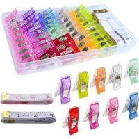 70 Pieces Plastic Sewing Clips, Sewing Clips, Multi-Purpose Sewing Clips, Wonder Clips for Sewing, Stitching, Crocheting, Knitting, 9 Colours