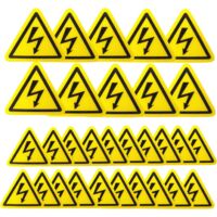 Lot de 30 Autocollants Danger Électrique, Sticker Avertissement en Vinyle, Étiquette Tableau Électrique, Pictogramme Triangle pour Signalisation de Sécurité Extérieur