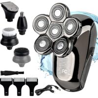 Detachable Head Shavers for Men, 5-in-1 Electric Shaver, IPX7 Waterproof Head Shaver for Bald Men, Wet/Dry LED Display, Rotary Shaver