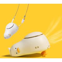Portable neck fan, hands-free bladeless fan, USB rechargeable personal fan with 3 wind speeds, mini hanging neck fan with adjustable lanyard.