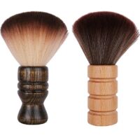 Large Neck Duster Brush, Soft Barber Facial Cleansing Brush, Nylon Bristles, Wooden Handle, Cutting Kits, 2 pcs.