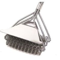Grill Cleaning Brush - Bristle-Free BBQ Grill Brush - Rust-Resistant Stainless Steel BBQ Cleaner - Safe for Porcelain, Ceramic, and Steel