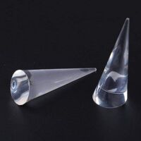 Cone-shaped acrylic jewelry ring display stand, finger ring holder, single ring display stand, decorative ring display stands