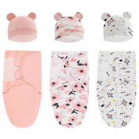 Baby Swaddle Blanket for Girls and Boys, Easy Adjustable, 3 Pack Newborn Baby Sleeping Bags (Large, 3-6 Months, Pink)