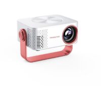 M60 Mini Projector WiFi 6, 1080P Native 4K Supported Video Projector with Auto Keystone Correction Focus, Portable Outdoor Movie Projector for iPhone/Android/PS5, Home Cinema Blanc et rouge
