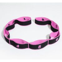 Elastic strap, elastic yoga stretching strap, multi-loop for physical therapy, pilates, yoga, dance and gymnastics exercises and flexible pilates stretching