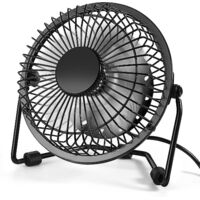Small desktop fan, 4-inch portable USB desktop fan, mini metal cooling fan powered by USB, high-speed wind, silent operation