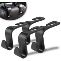 Car Seat Headrest Hook, Car Seat Hooks, Storage Organizer, Interior Accessories for Bags, Coats, Umbrellas, 4 Pack