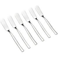 Set of 6 butter knives, rustproof, table knives, heavy-duty butter knives, stainless steel dining knife, meat cutlery