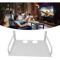 Projection stand, wall-mounted silver aluminum router stand with WiFi slot, TV set-top box holder