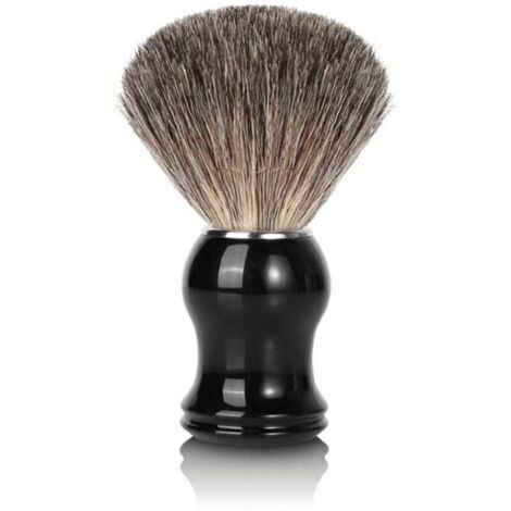 Blaireau de rasage pour homme, fait main, en poils de blaireau, compatible avec tous les rasoirs (avec mousse et savon à raser), idéal pour homme (manche en ABS, 1 pièce) (1/5)