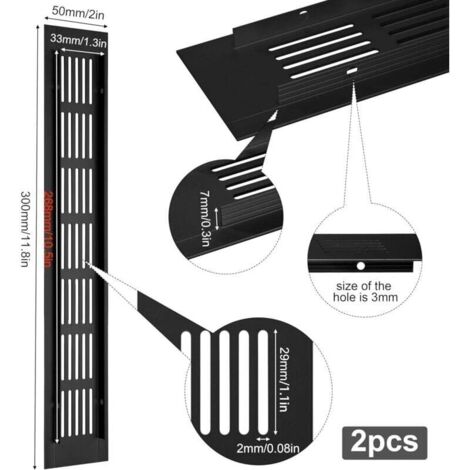 AÉRATION GRILLE VENTILATION-COVER 50mm Aluminium / Rectangulaire Armoire EUR 6,58 - FR