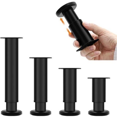 Lot de 4 pieds de meuble télescopiques réglables pour pieds de meubles  Support pour meuble TV, canapé, lit  Pieds de rechange réglables en hauteur 18-30CM
