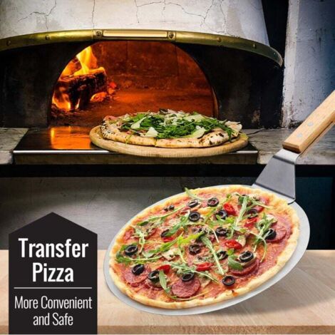 Pelle à Pizza Inox Amovible Rotative – Acier 430 – Spatule Pizza Professionnelle Avec Poignée Ergonomique – Four & Grill