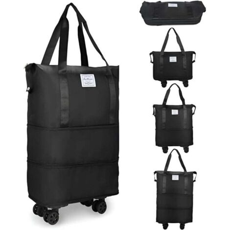 Sac de transport, grande capacité, sac Boston, sac de sport, sac pliable, sac à dos portable, sac de voyage, extensible, valise, sac de transport, pour voyage, étui de transport, avec roulettes (1/5)