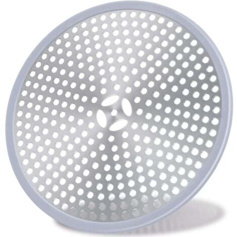 Drain de Douche, Filtre de Cheveux, Filtre pour bonde de Douche, Grille Douche Anti Cheveux, Couverture de Drain Filtre à Évier, Attrape-Cheveux Douche Drain - Acier Inoxydable Argent et Silicone (1/5)