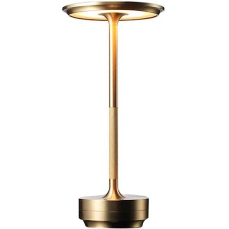 Lampe de table sans fil - Lampe de bureau étanche, dimmable et rechargeable, lampe de table à LED métallique, lampe de chevet portable, veilleuse à piles pour chambre à coucher, restaurant, bar, salon (1/5)