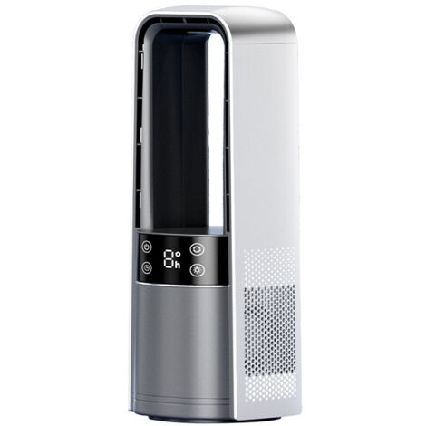 Ventilateur de bureau sans pales, rechargeable, silencieux avec veilleuse, commande tactile LED intelligente, 4 vitesses et minuterie 9H, petit ventilateur de table, arrêt automatique, parfait pour le