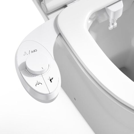 Pulvérisateur Bidet non électrique, Bouton poussoir réglable Toilette Japonaise pour eau froid de toilette bidet Abattant WC Alle De Bain avec Double Buses rétractables autonettoyantes (1/5)