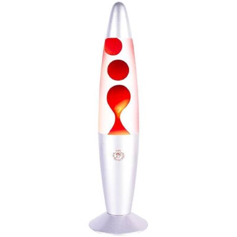 Lampe à lumière rouge à mouvement liquide avec base et capuchon argentés, lampe Magma pour adultes et enfants, cadeau idéal, veilleuse d'ambiance (1/5)