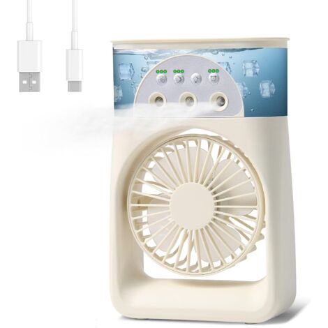 Mini Climatiseur Mobile, 4 en 1 Climatiseur Portable, Refroidisseur D'air, Ventilateur Climatiseur, Climatiseur Mobile Silencieux, Mini Ventilateur Puissant à 3 Vitesses (1/5)