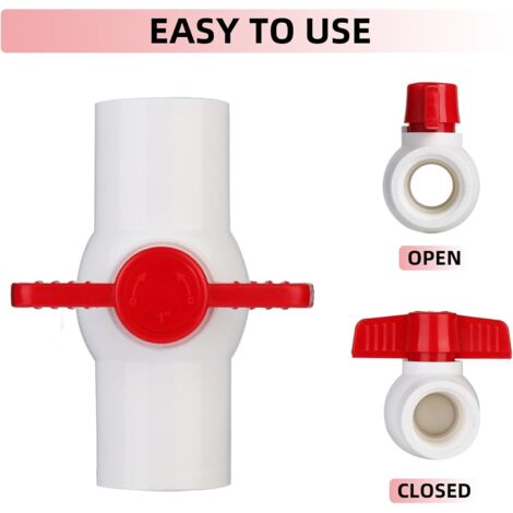 Lot De 5 Vannes à Bille 1/2"x16 Pour Tube PER - Rouge