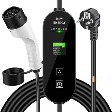 Pistolet de charge intelligent à double effet standard européen 16A 3,5kW Câble de 10 m de long, adapté à une utilisation en villa ou commerciale