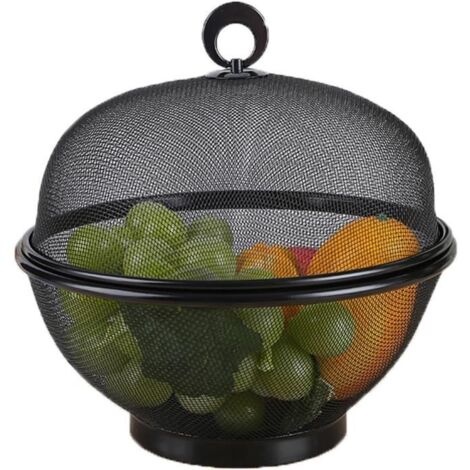 Corbeille à Fruits - Maille - Grande Capacité - Couvercle - Métal - Contemporain