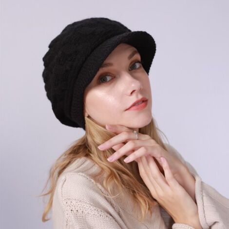 Bonnet Femme Hiver Tricoté Avec Pompon Amovible – Doublure Polaire Épaisse Ultra Chaude Et Confortable