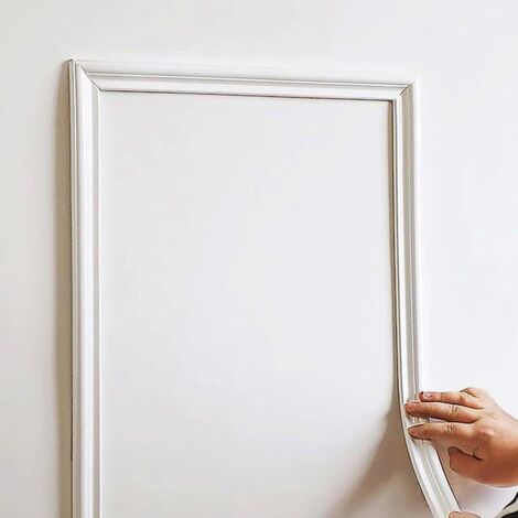 Moulures murales flexibles auto-adhésives, bandes décoratives, décorations de plafond 3D à faire soi-même pour la décoration intérieure, cadres pour portes d'armoires et miroirs, 3,3 cm x 3 mètres, bl