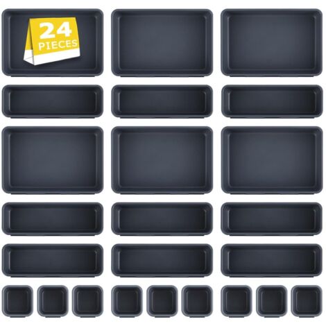 Ensemble de rangement pour tiroirs - Système de rangement 24 pièces - Convient pour le bureau et la salle de bain (1/5)