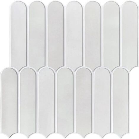 Stickers muraux autocollants - Lot de 10 - Gris - Stickers muraux en PVC - 3 mm d'épaisseur - Stickers carrelage résistants - 30 x 30 cm - Autocollants-Carrelage adhésif (1/4)
