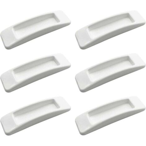 Paquet de 6 poignées de sécurité de porte coulissante auto-adhésives (blanches), faciles à ouvrir, poignées à pression, poignées de tiroir, poignées auto-adhésives en plastique pour armoire de cuisine (1/4)