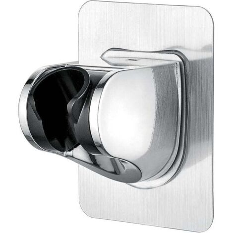 Support Douche Sans Percage Colle 3M- Support Pommeau de Douche Universel, Réglable (45°), Support Douchette Mural Charge Jusqu'à 18 kg, pour Pommeau de Douche Douchette Salle de Bain, Chrome (1/4)