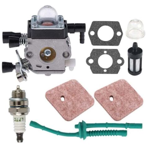 Carburateur pour Stihl Débroussailleuse FS38 FS45 FS55, Kit de Carbu avec Joints, Tuyau, Bougie d'allumage, Filtre à Air et Filtres à Essence
