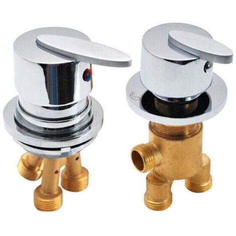 Robinet Baignoire Robinets De Douche Split Deux Pièces Robinet D'eau Chaude Et Froide Ou Déviateur De Voie Mélangeur (1/4)