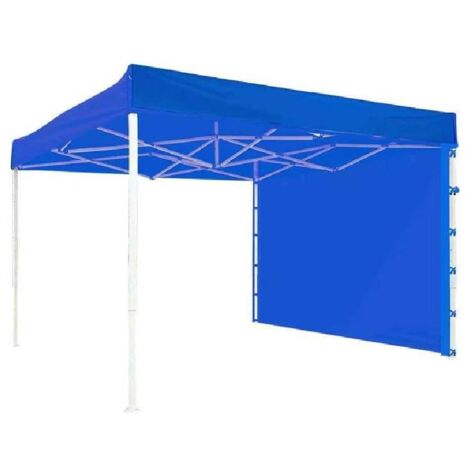 Tonnelle de jardin à montage rapide 3 x 2 mètres- toile Oxford imperméable- rabat de protection solaire aux quatre coins - bleu