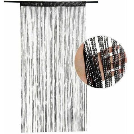 Rideau De Porte en Corde, 200×100 Cm Rideau De Porte Anti Mouche, Panneau De Rideau À Cordes, Décorations De Fenêtre Diviseur De Pièce, Paillettes pour Porte, Murale, Fenêtre