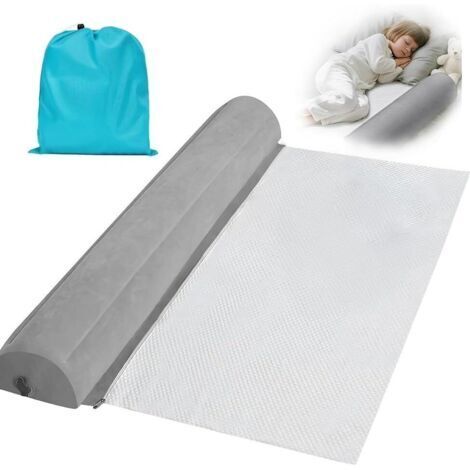 Protection anti-chute gonflable, 130 cm, protection anti-chute, portable, pliable, pour enfants, avec sac de rangement, convient pour tous les lits king size, lit simple