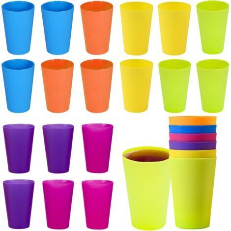 24 Pièces Gobelets Plastiques Réutilisables, 250 ml Gobelet Plastique Reutilisable Anniversaire Enfant, Gobelets Plastique Convient pour Anniversaire Fête Rassemblement Pique