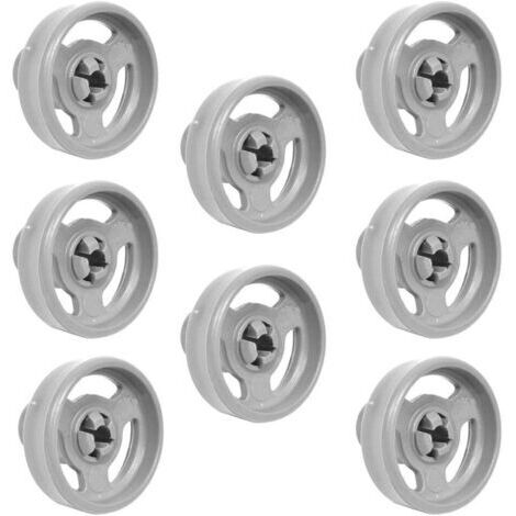 8 x roues et axes universels de panier inférieur pour Hotpoint/Candy/Ariston/Creda/Fisher & Paykel/Haier/Smeg/Kenwood/Indesit/Hoover Lave-vaisselle C00094189 C00104638 C00056347