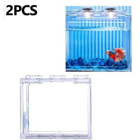 Lot de 2 petits aquariums pour poissons betta, mini-aquariums transparents et creux en plastique, micro-aquariums portables anti-explosion en acrylique