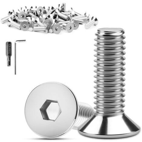 20 Pièces Tête Fraisée M8 x 25 mm Vis Inox DIN 7991 / ISO 10642 Vis Fraisée à 6 Pans Creux Clé Allen Acier Inoxydable 304