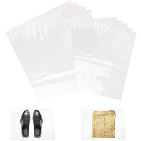 Cellophane Transparent 100 Pièces, Sacs Auto-adhésifs Plastique OPP Sachet pour Biscuits, Bonbons, Noix, Bijoux (30 x 46 cm + 23 x 30 cm)