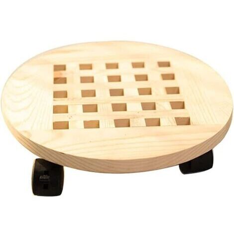 Chariot pour Plantes, 25 cm / 9,8 pouces Supports de Pots à Roulettes, Support en Pot pour Plantes, Carbonisé, Résistant à la Corrosion, Etanche, pour Jardin Intérieur Extérieur (Pin Naturel) (1/5)