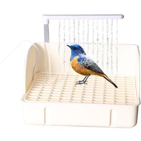 Baignoire Automatique pour Oiseaux, Douche pour Oiseaux avec Plusieurs robinets, Baignoire électrique USB pour Grand Oiseau pour calopsitte, Oiseau, Gris Africain